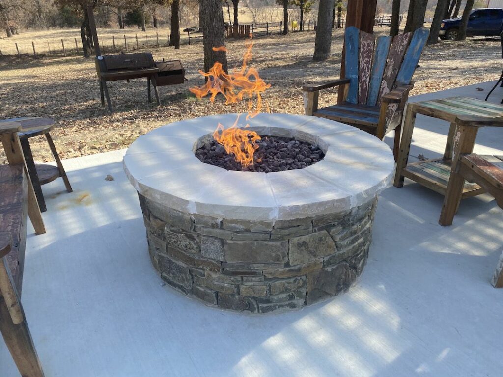 Outdoor Kitchens OKC Great Firepit Made Of Brick