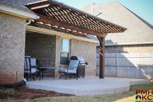 Pergola OKC Half Pergola With Great Patio
